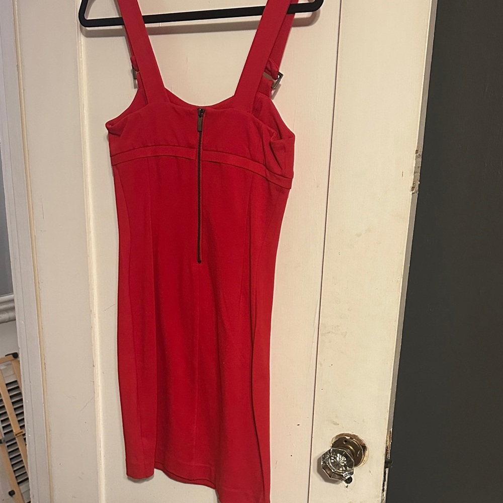 Chic Red Mini Dress with Zipper